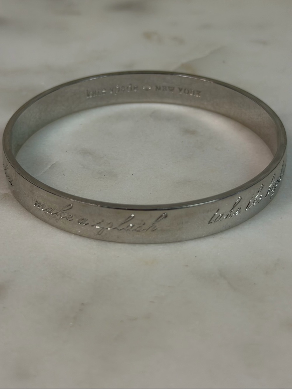 Kate Spade Silver This is The Year To Idiom Bangle Bracelet